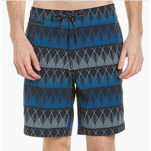 Surfside Supply Mens Co. Linear Print Swim Trunks Small Blue NWT